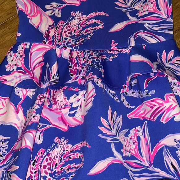 Lilly Pulitzer Girls Caesara Dress size M (6-7) & XL Iris Blue Wild Within NWT - Picture 3 of 11
